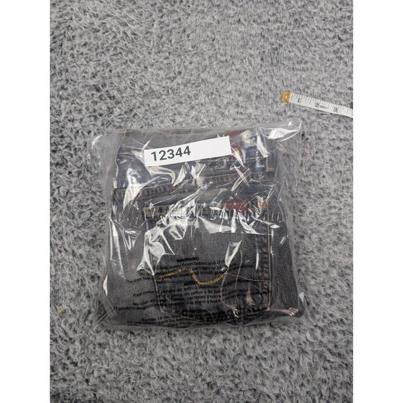 7 For All Mankind Jeans Womens 27 Black Bootcut Stretch Denim Distressed Grunge - Picture 9 of 9